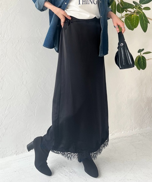 セール】サテンレーススカート（スカート）｜Rejoule（リジュール）の