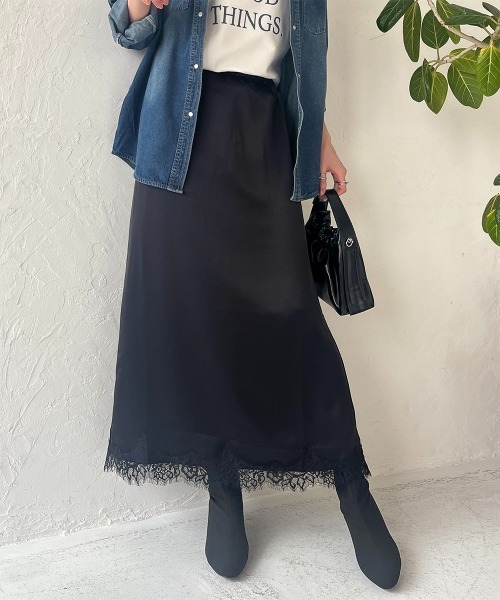 セール】サテンレーススカート（スカート）｜Rejoule（リジュール）の