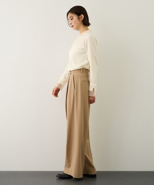 ROPE'(ロペ)の「ビジューレース襟ニットプルオーバー/イージーケア(ニット/セーター・レディース・ブラック/オフホワイト・FREE)」の20枚目の写真