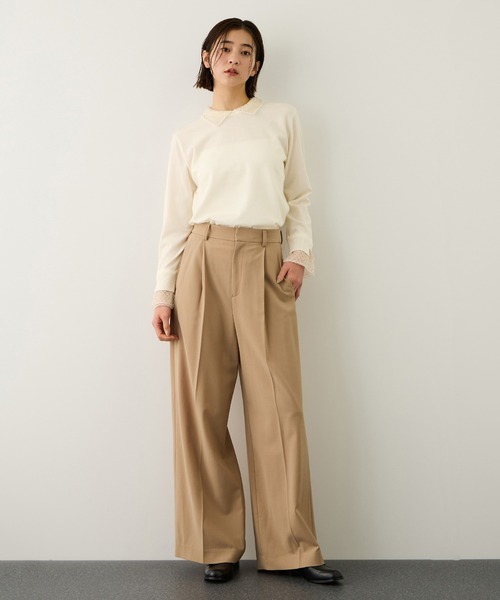 ROPE'(ロペ)の「ビジューレース襟ニットプルオーバー/イージーケア(ニット/セーター・レディース・ブラック/オフホワイト・FREE)」の16枚目の写真