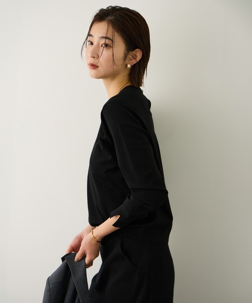 ROPE'(ロペ)の「ビジューレース襟ニットプルオーバー/イージーケア(ニット/セーター・レディース・ブラック/オフホワイト・FREE)」の4枚目の写真