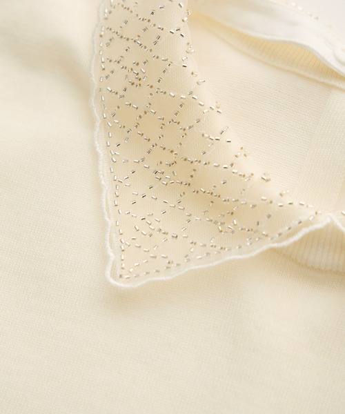 ROPE'(ロペ)の「ビジューレース襟ニットプルオーバー/イージーケア(ニット/セーター・レディース・ブラック/オフホワイト・FREE)」の15枚目の写真