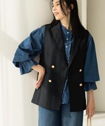 OPAQUE.CLIP | 金ボタンダブルブレストテーラードジレ/セットアップ対応【洗える】《S~LL》(ベスト)