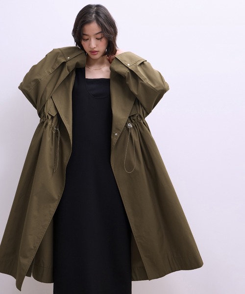 WEB限定】・【サステナブル】スタンドカラーロングモッズコート