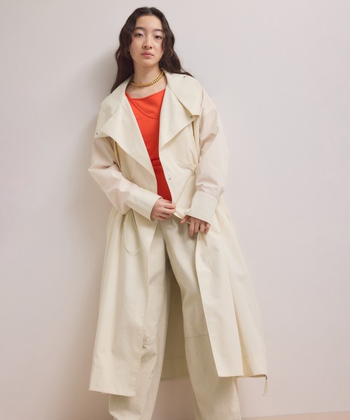 WEB限定】・【サステナブル】スタンドカラーロングモッズコート