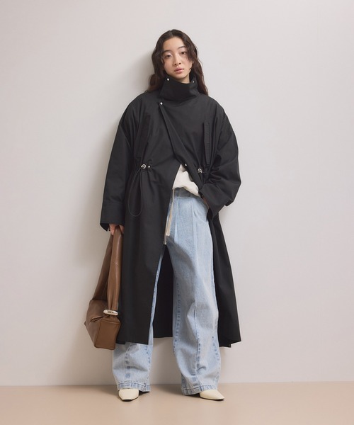 WEB限定】・【サステナブル】スタンドカラーロングモッズコート