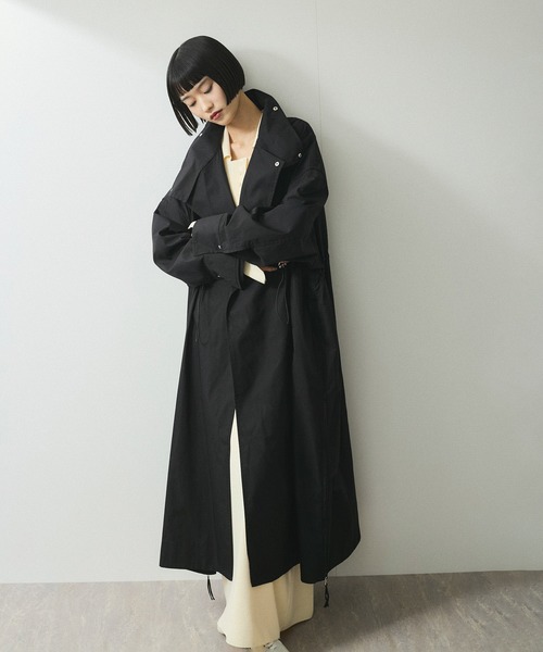 ADAM ET ROPE'(アダムエロペ)の「【WEB限定】・【サステナブル】スタンドカラーロングモッズコート(モッズコート・レディース・オフホワイト/ブラック/ブラウン系その他・FREE)」の14枚目の写真