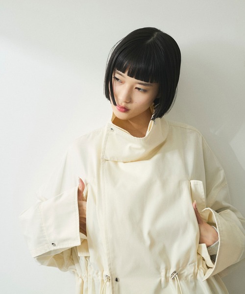 ADAM ET ROPE'(アダムエロペ)の「【WEB限定】・【サステナブル】スタンドカラーロングモッズコート(モッズコート・レディース・オフホワイト/ブラック/ブラウン系その他・FREE)」の16枚目の写真