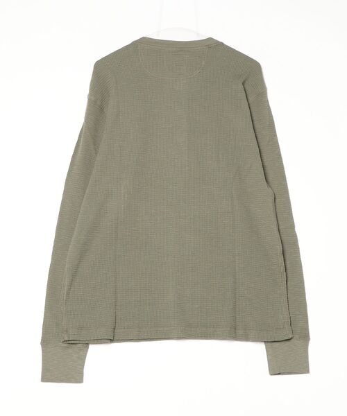 RRL(ダブル アール エル)の「ガーメントダイド ワッフルニット ヘンリーネック シャツ(Tシャツ/カットソー・メンズ・グリーン・L/XXL/XS/XL/S/M)」の4枚目の写真