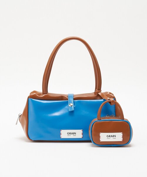 GRAIN（グレイン）の「【GRAIN/グレイン】バッグチャーム付きバイカラーバッグ（トートバッグ・レディース・ブラウン/イエロー/ネイビー・FREE）」の11枚目の写真