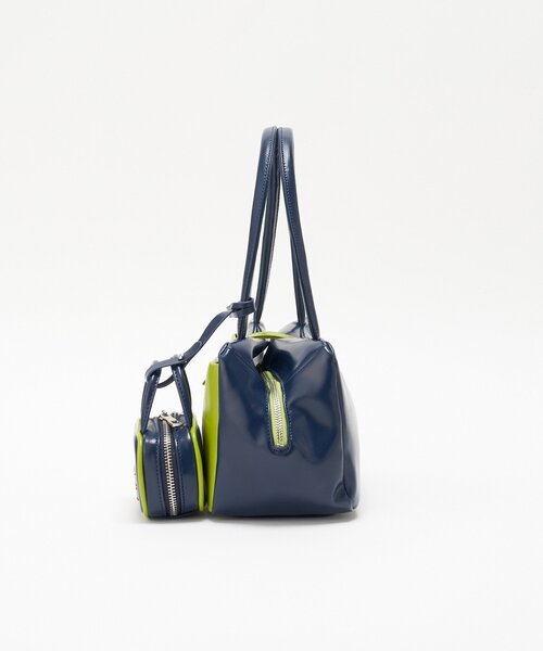 GRAIN（グレイン）の「【GRAIN/グレイン】バッグチャーム付きバイカラーバッグ（トートバッグ・レディース・ブラウン/イエロー/ネイビー・FREE）」の14枚目の写真