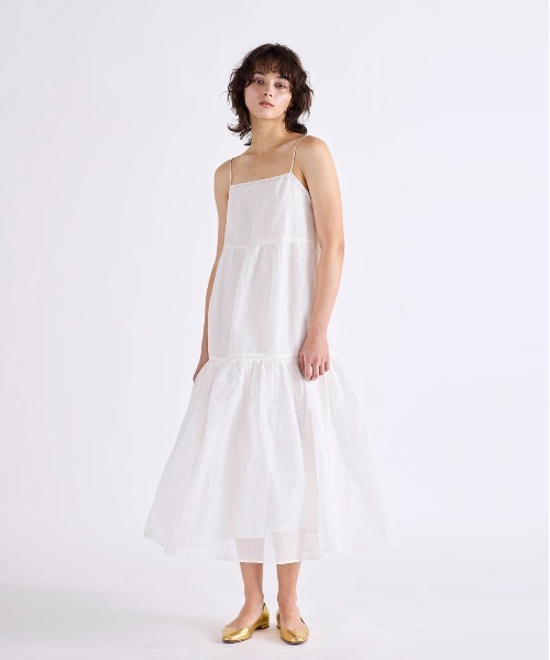 完売品　MARILYN MOON ティアードドレス ホワイト sheer starched cotton lace tiered dress（ワンピース）｜Marilyn