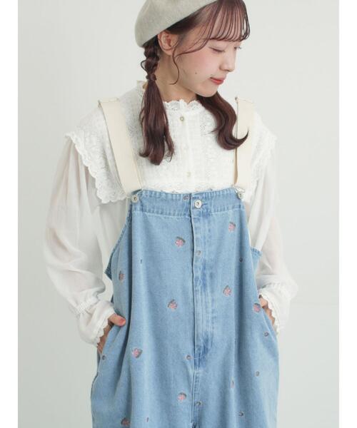 Samansa Mos2(サマンサ モスモス)の「裾フリルティアードレースブラウス(シャツ/ブラウス・レディース・キナリ/オフホワイト/ブラック・F)」の2枚目の写真