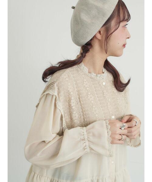 Samansa Mos2(サマンサ モスモス)の「裾フリルティアードレースブラウス(シャツ/ブラウス・レディース・キナリ/オフホワイト/ブラック・F)」の18枚目の写真