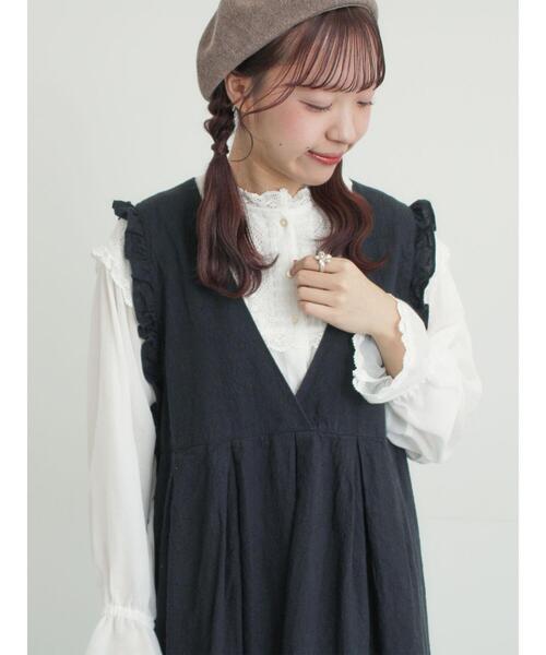 Samansa Mos2(サマンサ モスモス)の「裾フリルティアードレースブラウス(シャツ/ブラウス・レディース・キナリ/オフホワイト/ブラック・F)」の7枚目の写真