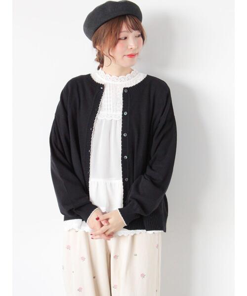 Samansa Mos2(サマンサ モスモス)の「裾フリルティアードレースブラウス(シャツ/ブラウス・レディース・キナリ/オフホワイト/ブラック・F)」の12枚目の写真