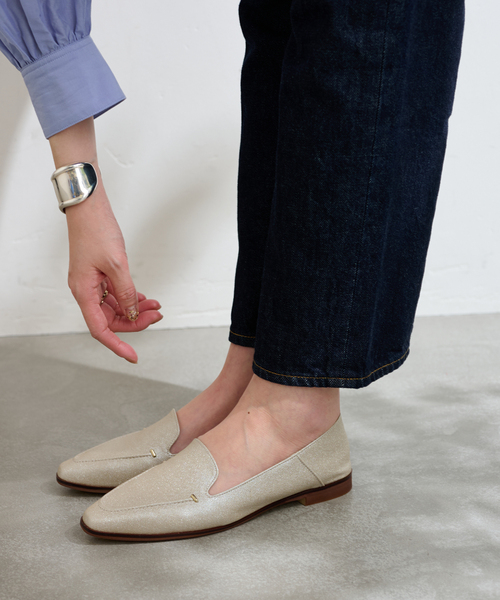 LE TALON(ルタロン)の「≪追加≫スクエアステッチソフトローファー(ローファー・レディース・シルバー・24.5cm/24cm/23.5cm/23cm/26cm/25.5cm/25cm/22.5cm/22cm/21.5)」の1枚目の写真