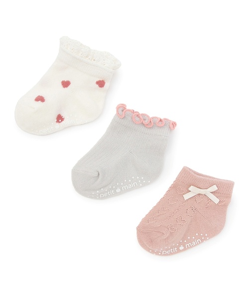 petit main(プティマイン)の「BABY3Pソックス(ベビーシューズ/ベビーソックス・キッズ・ライトグレー/ライトピンク/ラベンダー/ネイビー・9-11cm/11-13cm)」の4枚目の写真