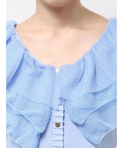 LAGUNAMOON（ラグナムーン）の「メッシュフリルペプラムニットプルオーバー（ニット/セーター・レディース・ブラウン/ホワイト/ブルー・FREE）」の19枚目の写真