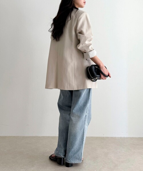 fredy emue（フレディエミュ）の「リネン混ラチネオーバージャケット（テーラードジャケット・レディース・ベージュ/ブラウン・38）」の11枚目の写真