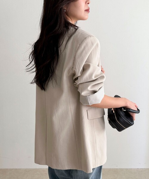 fredy emue（フレディエミュ）の「リネン混ラチネオーバージャケット（テーラードジャケット・レディース・ベージュ/ブラウン・38）」の16枚目の写真