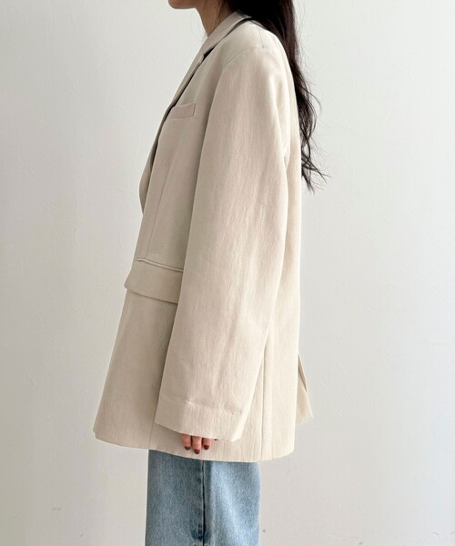 fredy emue（フレディエミュ）の「リネン混ラチネオーバージャケット（テーラードジャケット・レディース・ベージュ/ブラウン・38）」の19枚目の写真