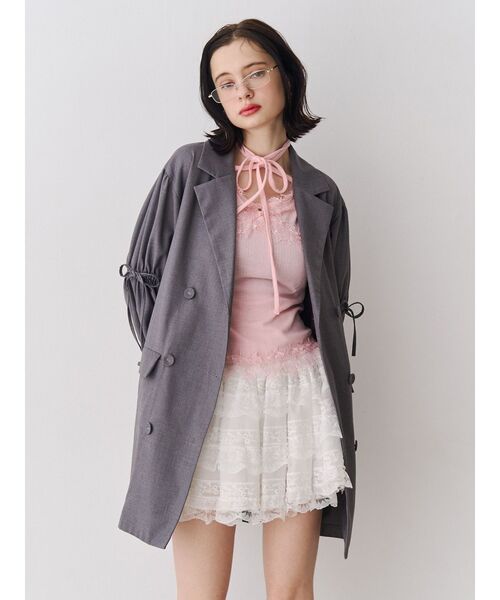 jouetie(ジュエティ)の「レースドッキングカットトップス(Tシャツ/カットソー・レディース・ブラック/ピンク/ブルー/グレー/オフホワイト・MEDIUM)」の16枚目の写真