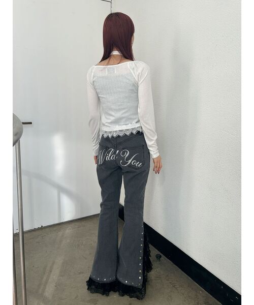 jouetie(ジュエティ)の「レースドッキングカットトップス(Tシャツ/カットソー・レディース・ブラック/ピンク/ブルー/グレー/オフホワイト・MEDIUM)」の13枚目の写真