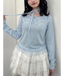 jouetie（ジュエティ）の「レースドッキングカットトップス（Tシャツ/カットソー）」