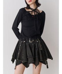 レースドッキングカットトップス