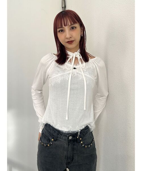 jouetie 総レーススリットロングT jouetie（ジュエティ）の「総レーススリットロングT（Tシャツ