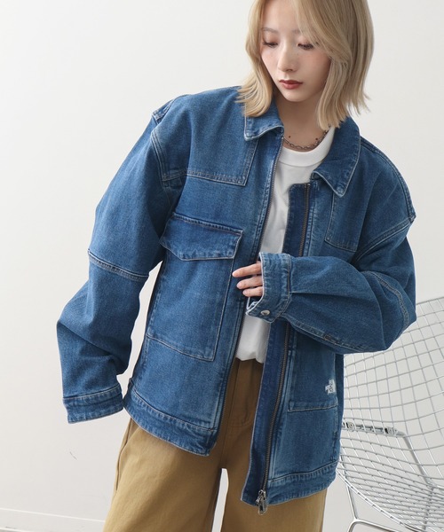 THE NORTH FACE（ザノースフェイス）の「【THE NORTH FACE/ザノースフェイス】DENIM TRUCKER JACKET / デニム トラッカージャケット（デニムジャケット・メンズ・グレー/ブルー・M/L/XL）」の12枚目の写真