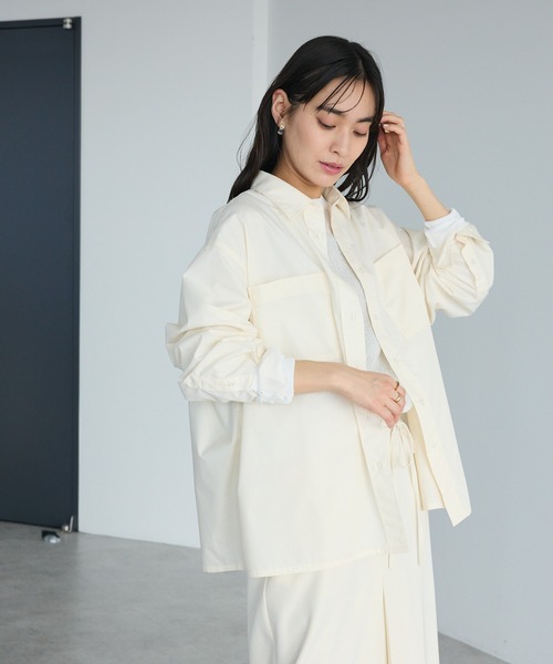 CRAFT STANDARD BOUTIQUE(クラフトスタンダードブティック)の「イージーケア/オーバーサイズシャツ ◆(シャツ/ブラウス・レディース・ライトピンク/ブルー系その他6/グリーン系その他3/オフホワイト・FREE)」の6枚目の写真