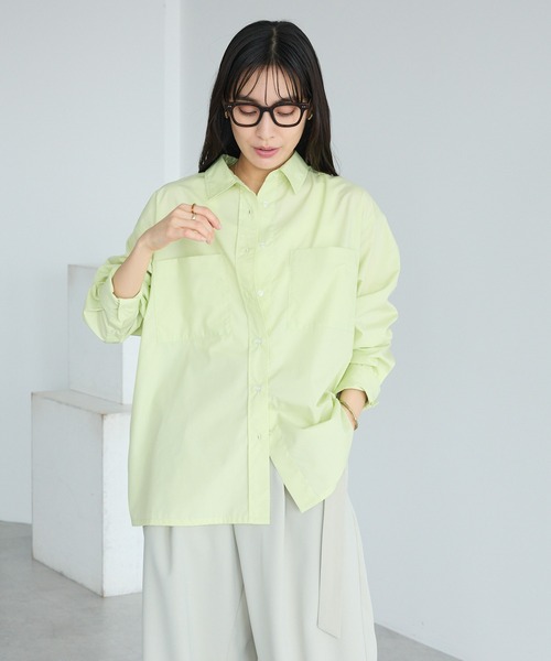CRAFT STANDARD BOUTIQUE(クラフトスタンダードブティック)の「イージーケア/オーバーサイズシャツ ◆(シャツ/ブラウス・レディース・ライトピンク/ブルー系その他6/グリーン系その他3/オフホワイト・FREE)」の13枚目の写真