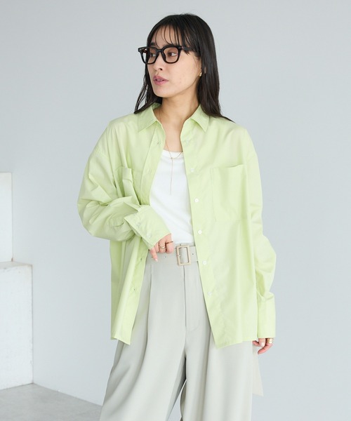 CRAFT STANDARD BOUTIQUE(クラフトスタンダードブティック)の「イージーケア/オーバーサイズシャツ ◆(シャツ/ブラウス・レディース・ライトピンク/ブルー系その他6/グリーン系その他3/オフホワイト・FREE)」の15枚目の写真