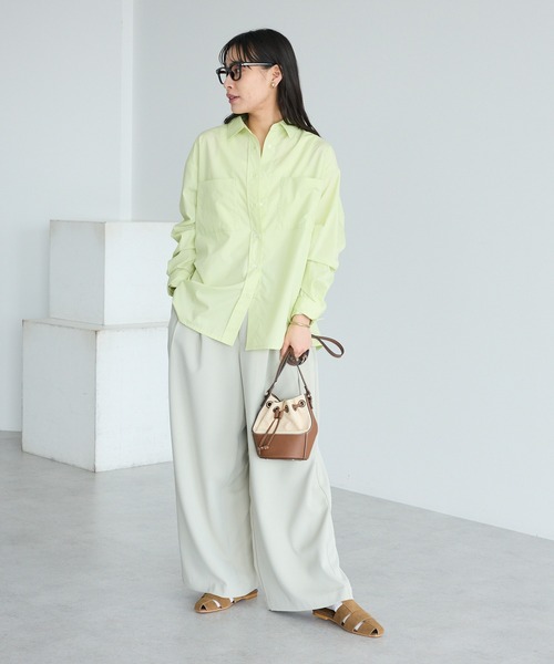 CRAFT STANDARD BOUTIQUE(クラフトスタンダードブティック)の「イージーケア/オーバーサイズシャツ ◆(シャツ/ブラウス・レディース・ライトピンク/ブルー系その他6/グリーン系その他3/オフホワイト・FREE)」の18枚目の写真