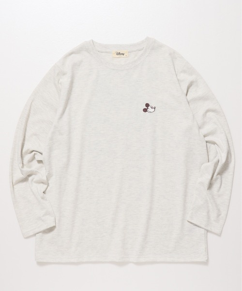 Disney(ディズニー)の「【DISNEY/ディズニー】ミッキーマウス/ミニーマウスプリントロングスリーブTシャツ(Mickey Mouse/Minnie Mouse)(Tシャツ/カットソー・レディース・スミクロ/オフホワイト/ネイビー/オートミール・LARGE/MEDIUM)」の9枚目の写真