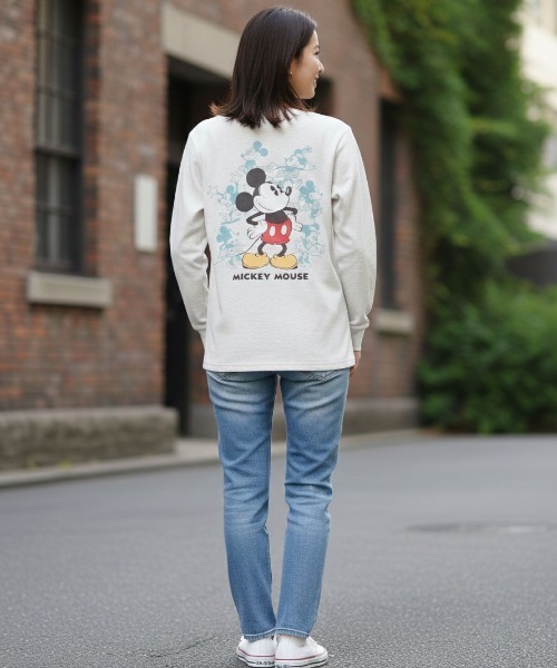 Disney(ディズニー)の「【DISNEY/ディズニー】ミッキーマウス/ミニーマウスプリントロングスリーブTシャツ(Mickey Mouse/Minnie Mouse)(Tシャツ/カットソー・レディース・スミクロ/オフホワイト/ネイビー/オートミール・LARGE/MEDIUM)」の13枚目の写真