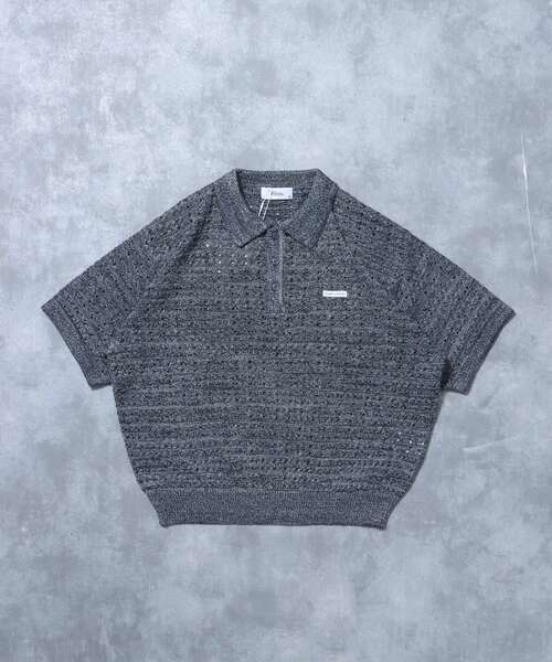 FFEIN（フェイン）の「【FFEIN（フェイン）】メランジワンポイントニットポロメッシュニット刺繍ポロシャツ / ポロシャツ メッシュ レギュラーカラー 半袖（ポロシャツ・メンズ・ブラック/アッシュグレー/ブラウン・SMALL/MEDIUM/LARGE）」の9枚目の写真