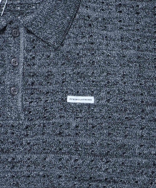 FFEIN（フェイン）の「【FFEIN（フェイン）】メランジワンポイントニットポロメッシュニット刺繍ポロシャツ / ポロシャツ メッシュ レギュラーカラー 半袖（ポロシャツ・メンズ・ブラック/アッシュグレー/ブラウン・SMALL/MEDIUM/LARGE）」の11枚目の写真