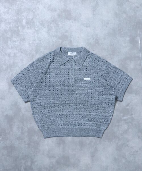 FFEIN（フェイン）の「【FFEIN（フェイン）】メランジワンポイントニットポロメッシュニット刺繍ポロシャツ / ポロシャツ メッシュ レギュラーカラー 半袖（ポロシャツ・メンズ・ブラック/アッシュグレー/ブラウン・SMALL/MEDIUM/LARGE）」の12枚目の写真