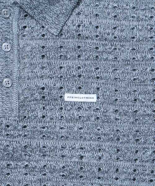 FFEIN（フェイン）の「【FFEIN（フェイン）】メランジワンポイントニットポロメッシュニット刺繍ポロシャツ / ポロシャツ メッシュ レギュラーカラー 半袖（ポロシャツ・メンズ・ブラック/アッシュグレー/ブラウン・SMALL/MEDIUM/LARGE）」の14枚目の写真