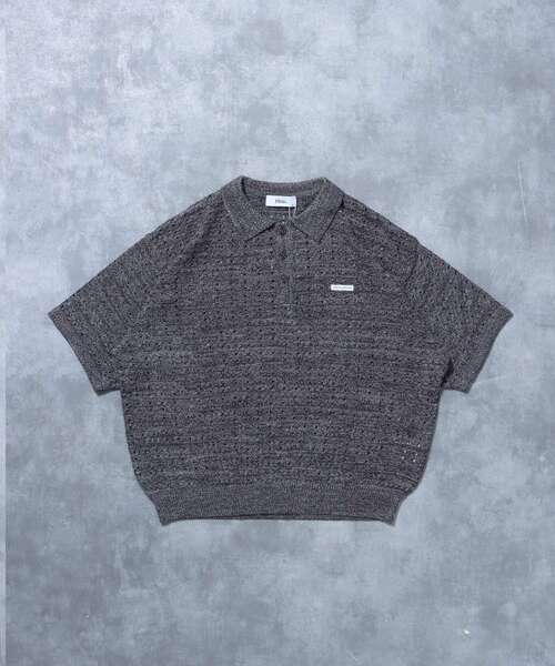 FFEIN（フェイン）の「【FFEIN（フェイン）】メランジワンポイントニットポロメッシュニット刺繍ポロシャツ / ポロシャツ メッシュ レギュラーカラー 半袖（ポロシャツ・メンズ・ブラック/アッシュグレー/ブラウン・SMALL/MEDIUM/LARGE）」の15枚目の写真