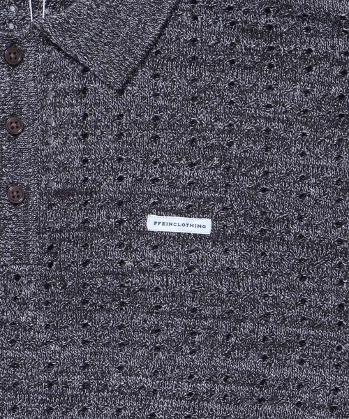 FFEIN（フェイン）の「【FFEIN（フェイン）】メランジワンポイントニットポロメッシュニット刺繍ポロシャツ / ポロシャツ メッシュ レギュラーカラー 半袖（ポロシャツ・メンズ・ブラック/アッシュグレー/ブラウン・SMALL/MEDIUM/LARGE）」の17枚目の写真