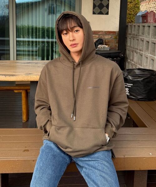 CARGOBROS(カーゴブロス)の「エッセンシャルロゴオーバーフィットフードTシャツ(ブラック/パープル)(パーカー・メンズ・その他・SMALL/MEDIUM/LARGE/X-LARGE/S-M/M-L/L-XL/XL-XXL)」の7枚目の写真