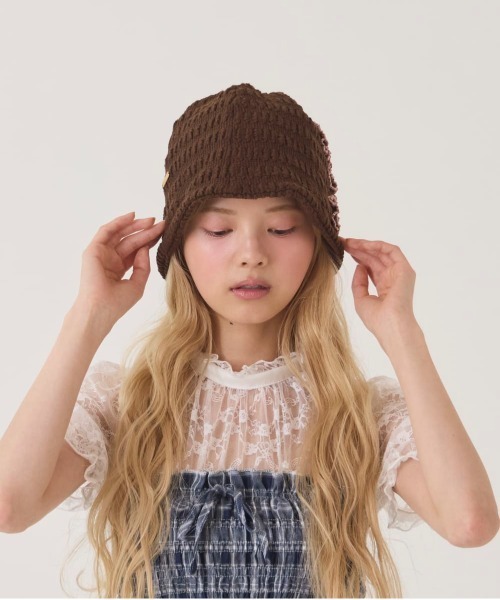 kaorinomori（カオリノモリ）の「kaorinomori  ウィムハット / カオリノモリ（ハット・レディース・ブラウン/スカイブルー/クリーム・FREE）」の6枚目の写真