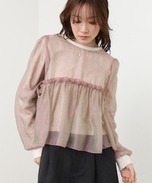 Bab（バブ）の「シアーレイヤードフレアカットソー（Tシャツ/カットソー）」