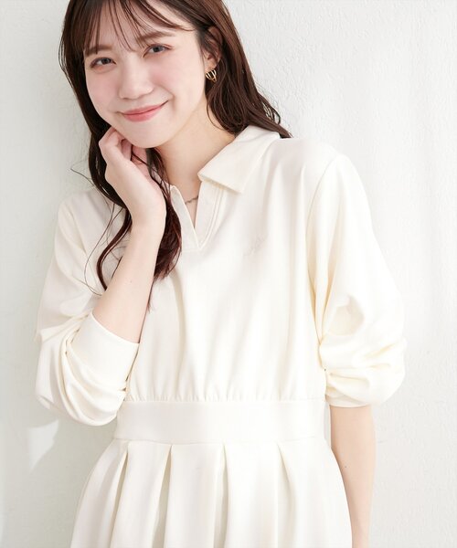 natural couture（ナチュラルクチュール）の「衿付きスキッパー配色トップス（その他トップス・レディース・ブラック/ネイビー/チャコールグレー/オフホワイト・FREE）」の5枚目の写真