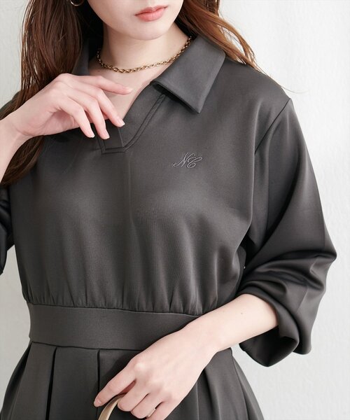 natural couture（ナチュラルクチュール）の「衿付きスキッパー配色トップス（その他トップス・レディース・ブラック/ネイビー/チャコールグレー/オフホワイト・FREE）」の17枚目の写真