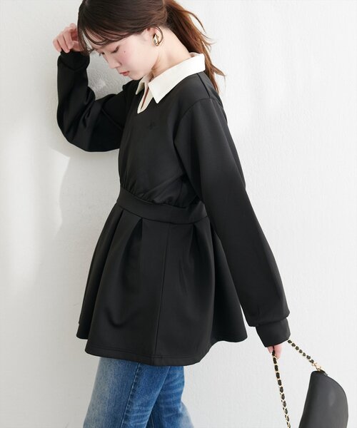 natural couture（ナチュラルクチュール）の「衿付きスキッパー配色トップス（その他トップス・レディース・ブラック/ネイビー/チャコールグレー/オフホワイト・FREE）」の11枚目の写真